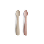 Mushie Baby Silikon Löffel Set Blush/ Shifting Sand bei Yay Kids