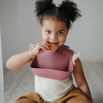 Silicone Baby Bib Powder Blue