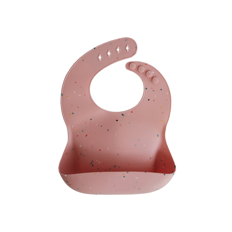 Mushie Baby Silikon Lätzchen Powder Pink Confetti bei Yay Kids