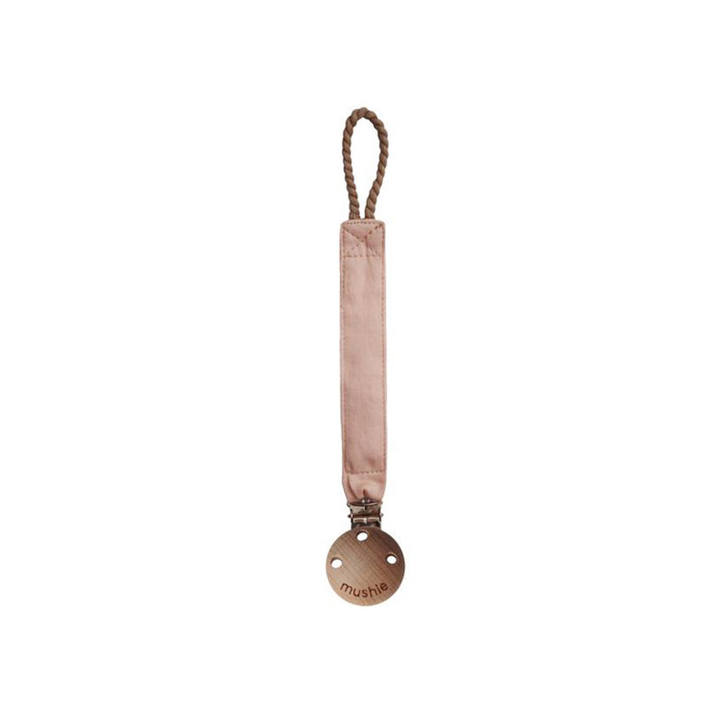 Mushie Fabric Pacifier Clip Blush bei Yay Kids