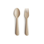 Mushie Kinder Plastik Besteck Set Vanilla bei Yay Kids