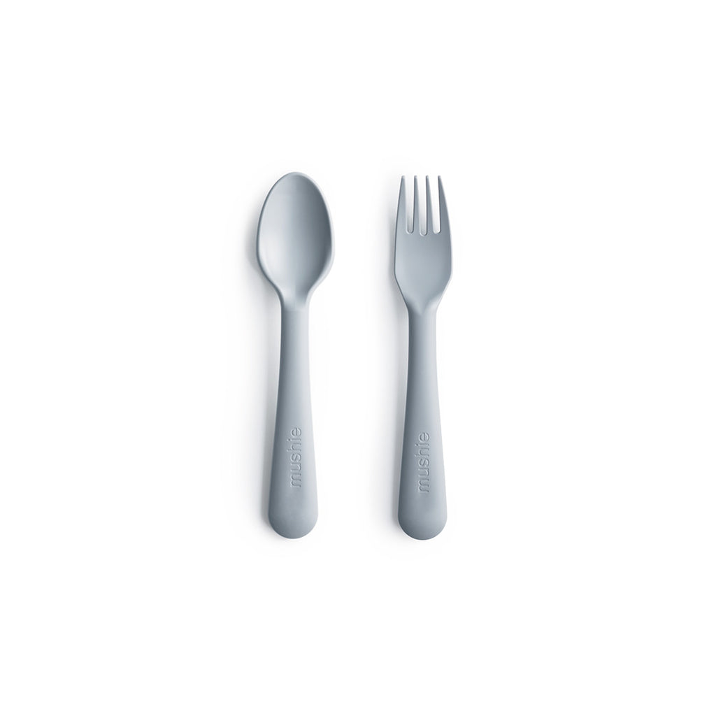 Mushie Kinder Plastik Besteck Set Cloud bei Yay Kids