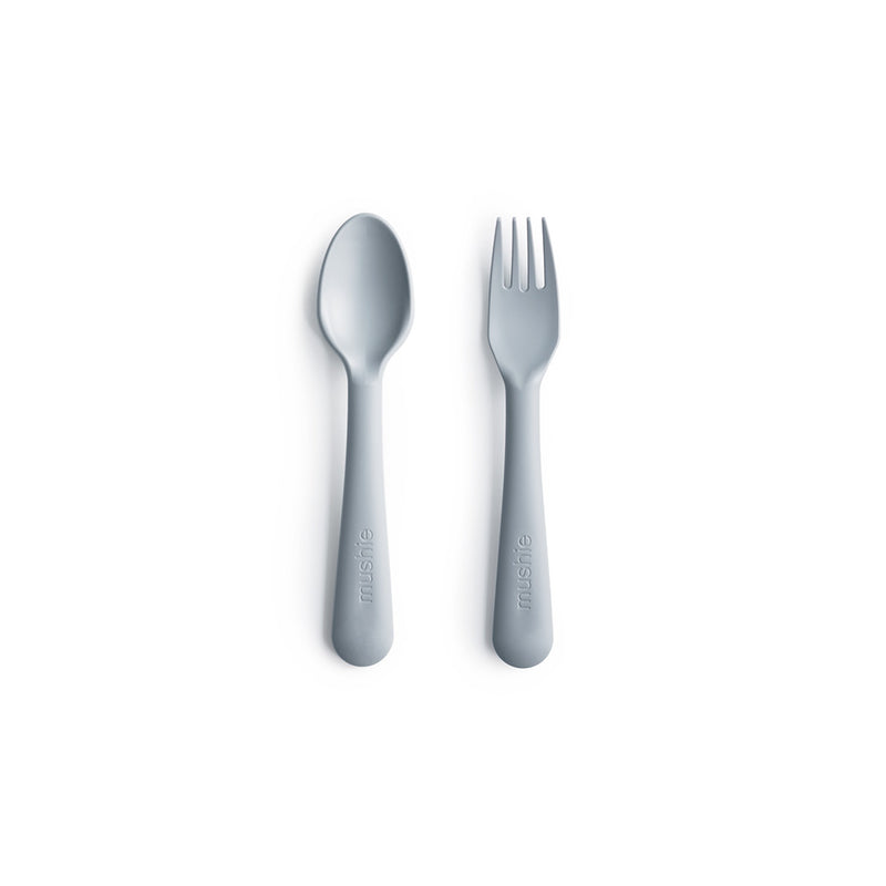 Mushie Kinder Plastik Besteck Set Cloud bei Yay Kids
