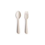 Mushie Kinder Plastik Besteck Set Ivory bei Yay Kids