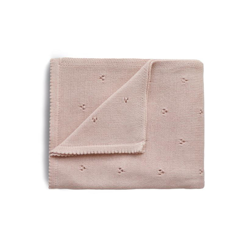 Mushie Baby Strickdecke Pointelle Blush bei Yay Kids