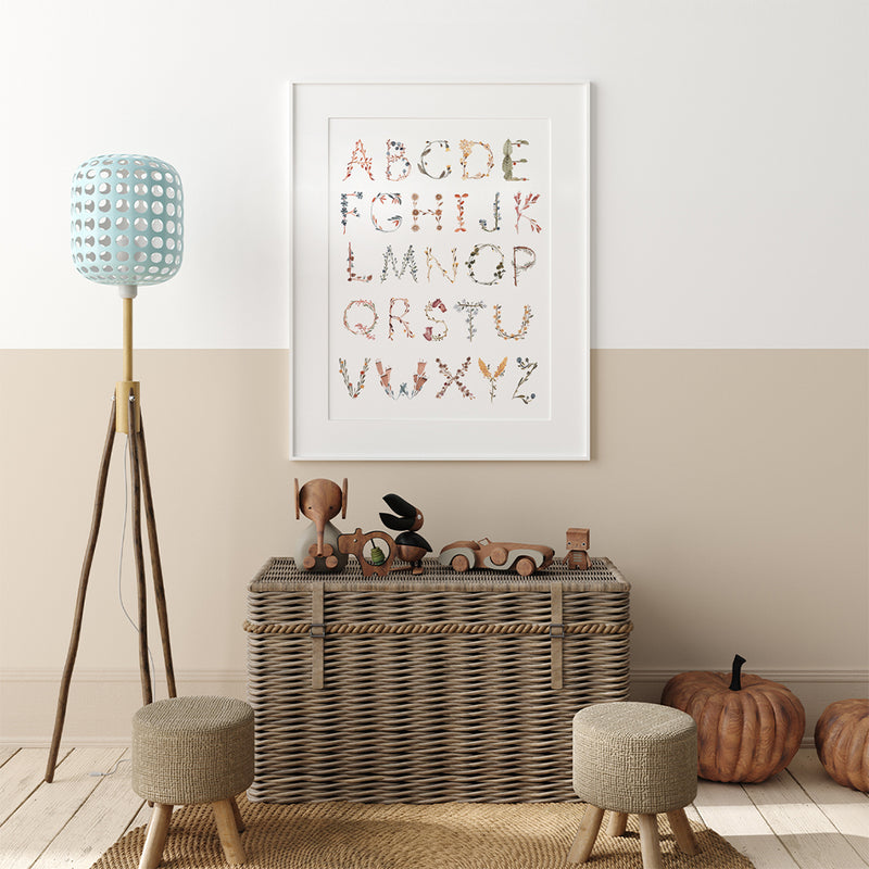 Mushie Kinder Poster ABC Floral Alphabet bei Yay Kids