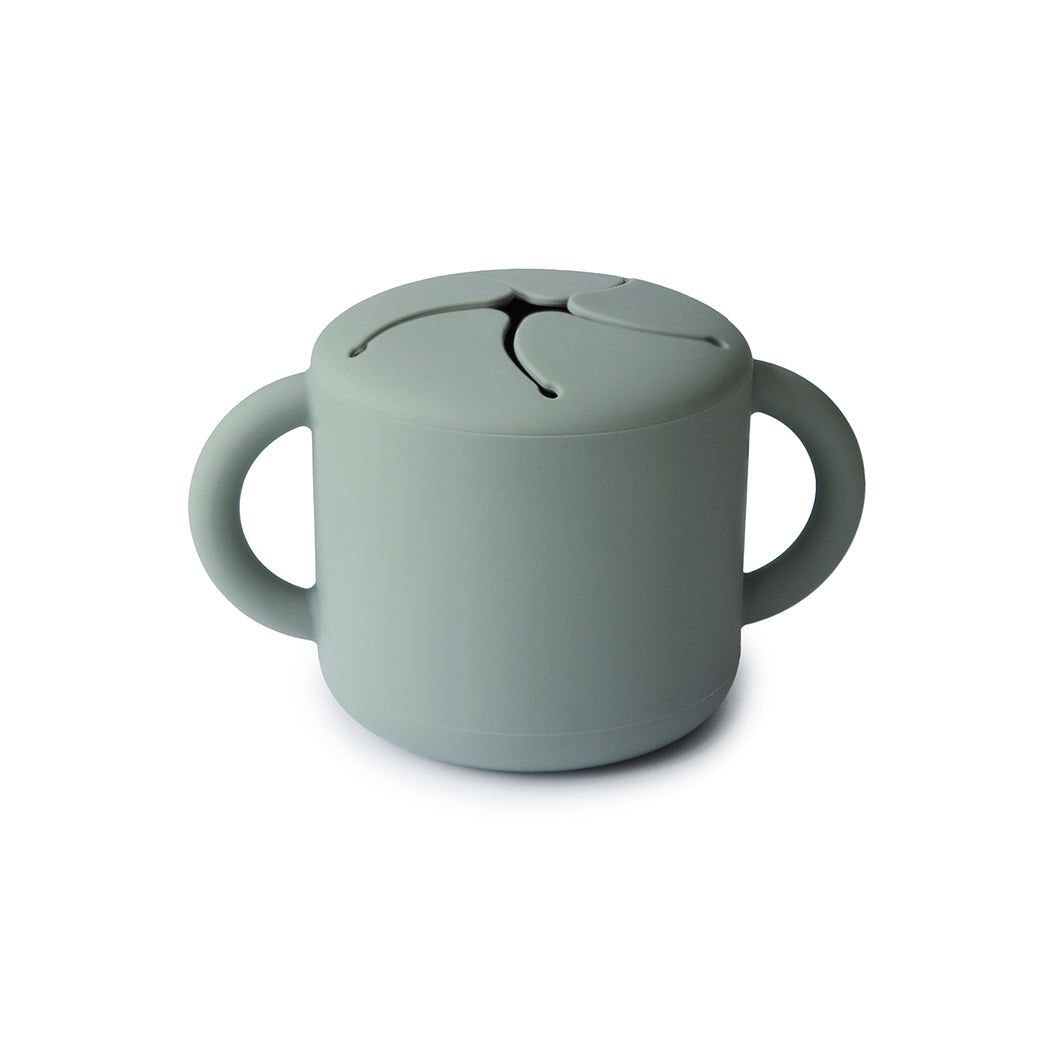 Mushie Baby Silikon Snack Cup Cambridge Blue bei Yay Kids