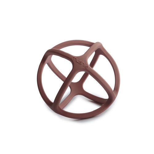 Mushie Baby Silikon Beissspielzeug Ball Woodchuck bei Yay Kids