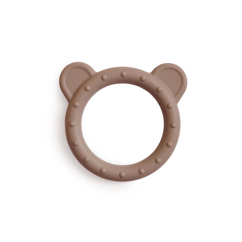 Mushie Baby Silikon Beissring Bär Natural bei Yay Kids