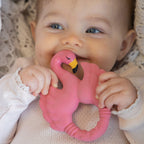 Teething ring rubber flamingo