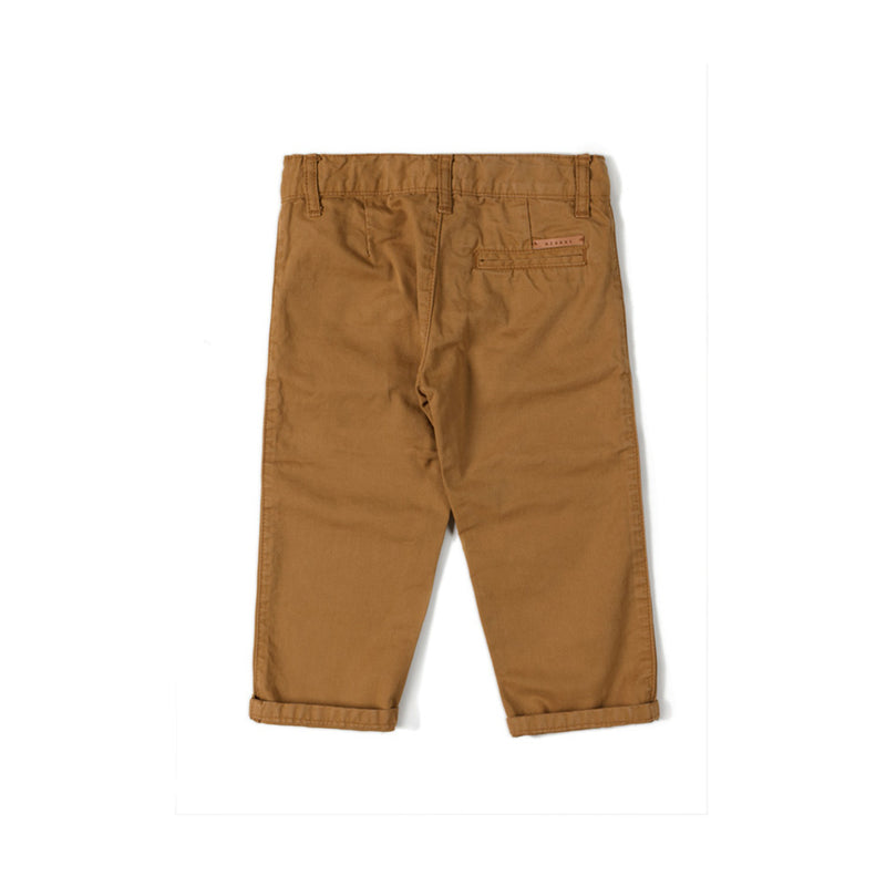 Nixnut Kinder Chino Hose Braun hinten bei Yay Kids