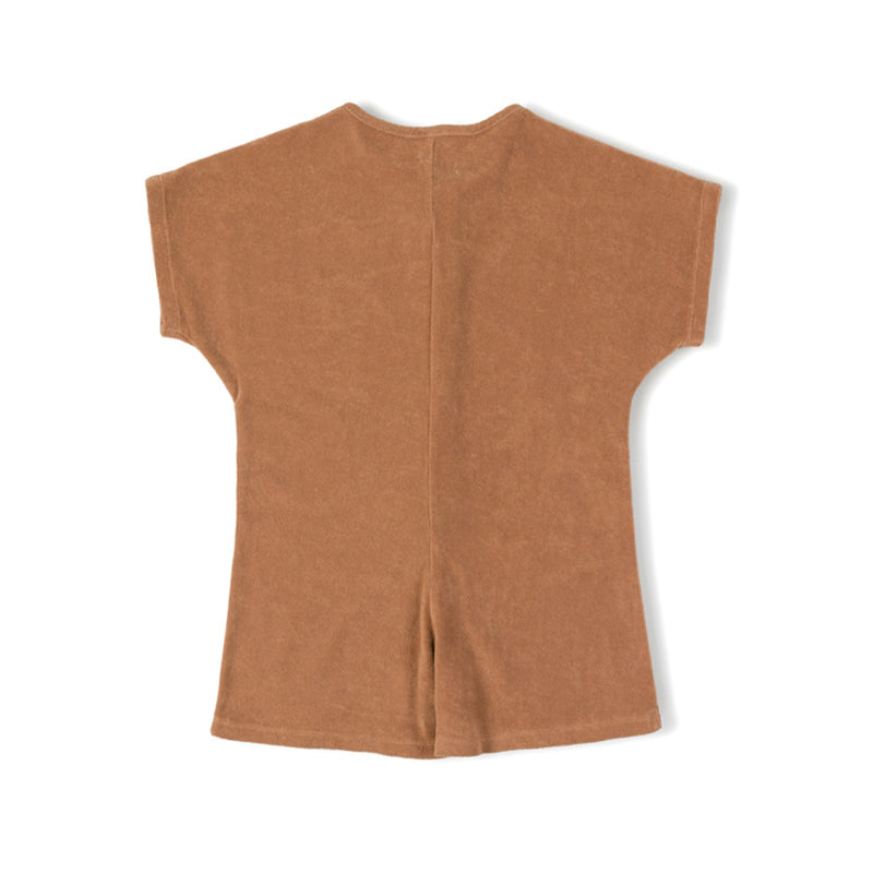 Nixnut Kinder Sommer Frotté Jumpsuit Terracotta bei Yay Kids