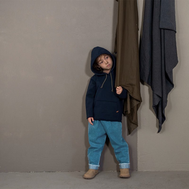 Nixnut Kinder Kapuzen-Pullover in Dunkelblau bei Yay Kids