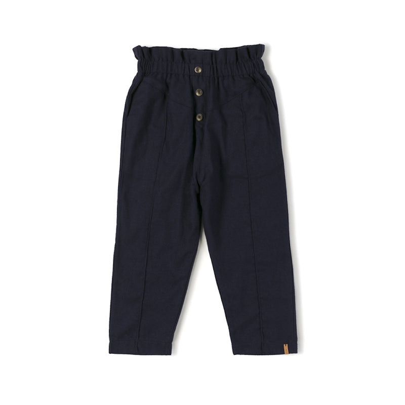 Nixnut Flannel Paperbag Hose Dunkelblau bei Yay Kids