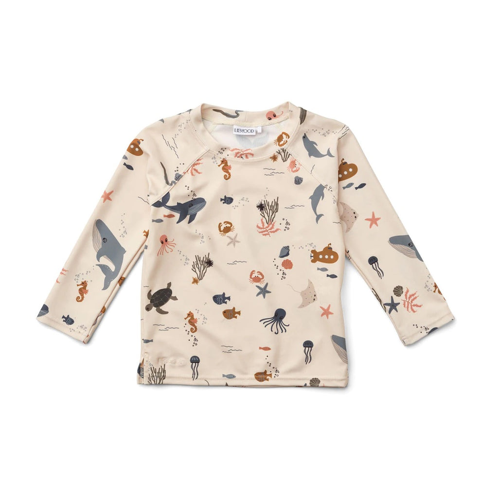 Liewood Kinder UV T-Shirt Noah Sea creature/sandy mix bei Yay Kids