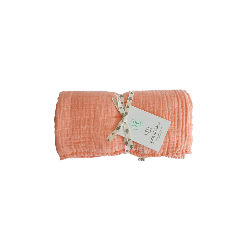 Petit Stellou Nooshi Swaddle Mulltuch Peach bei Yay Kids