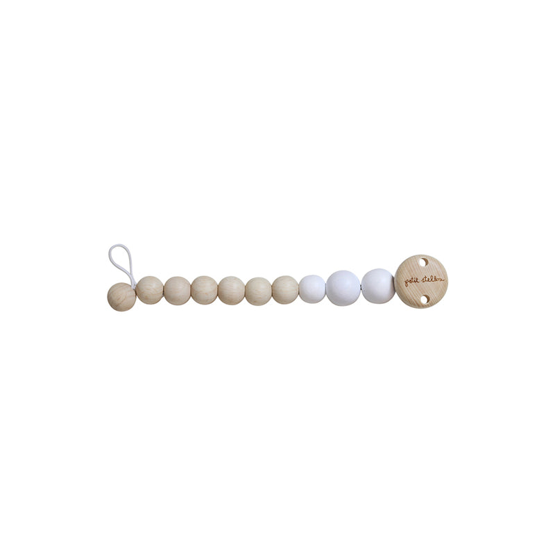 Petit Stellou Schnullerkette Milk aus Holz bei Yay Kids