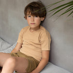 Phil & Phae Kinder T-Shirt mellow apricot gerippt bei Yay Kids