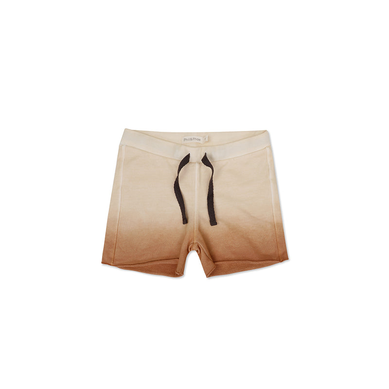 Phil & Phae Kinder Dip Dye Shorts Beige/ Rostrot bei Yay Kids