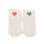 Piupiuchick Kinder Socken Ecru mit Herzen bei Yay Kids