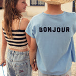 Piupiuchick Kinder T-Shirt Hellblau "Hello in French" bei Yay Kids