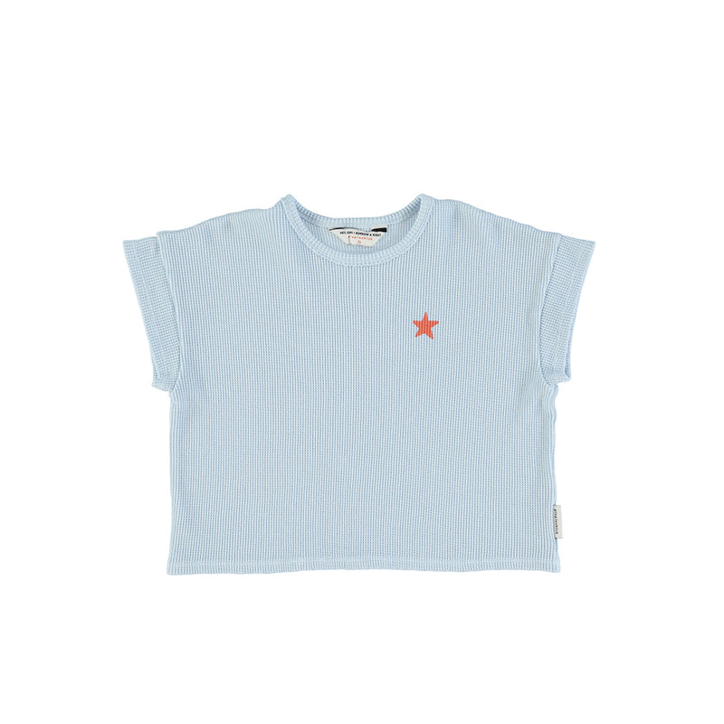 Piupiuchick Kinder T-Shirt Hellblau mit rotem Logo bei Yay Kids