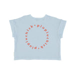 Piupiuchick Kinder T-Shirt Hellblau mit rotem Logo bei Yay Kids