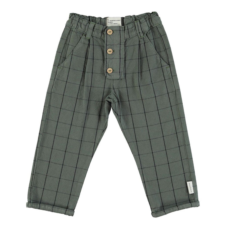 Piupiuchick Kinder Hose in Grün mit Karo-Muster bei Yay Kids
