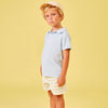 My Little Cozmo Shorts in Weiss mit grauen und dunkelgrauen Streifen bei Yay Kids
