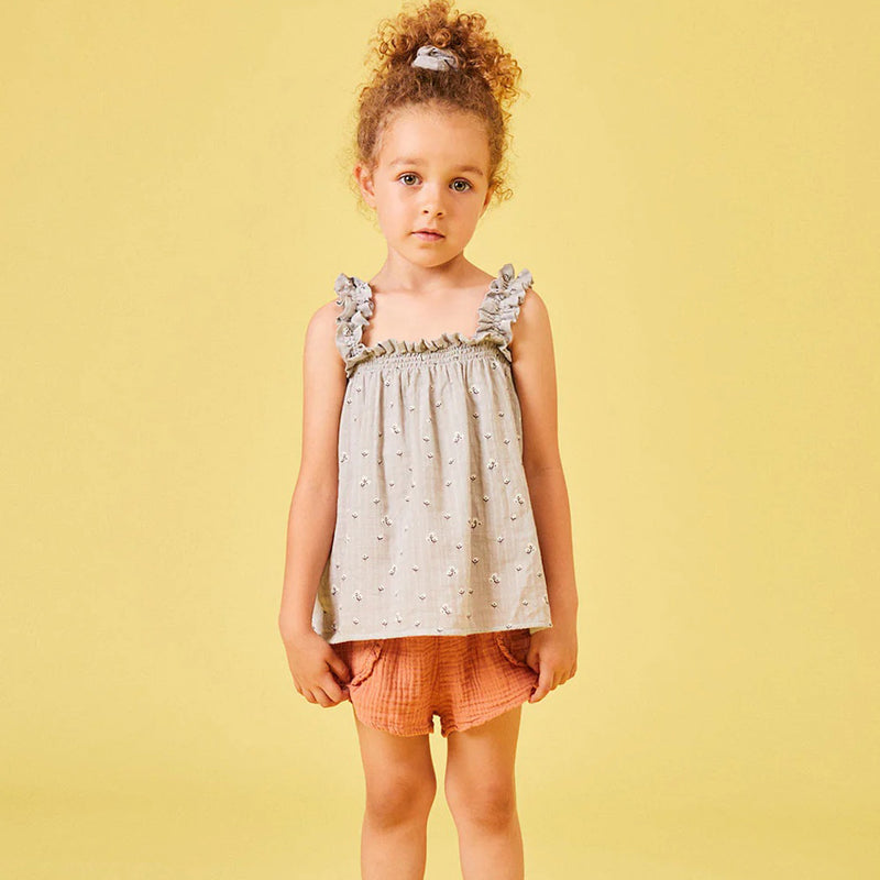 My Little Cozmo Kinder Shorts Terracotta mit Rüschen bei Yay Kids