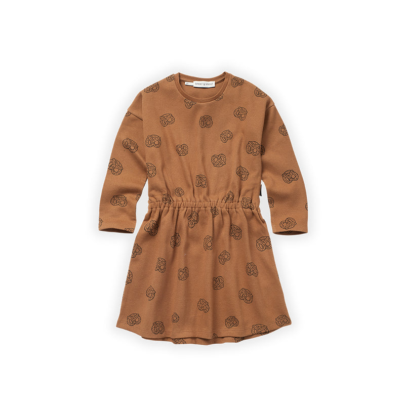 Sproet & Sprout Mädchen Bio Baumwollkleid Bretzel braun bei Yay Kids
