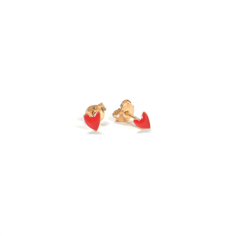 Earrings Heart Red