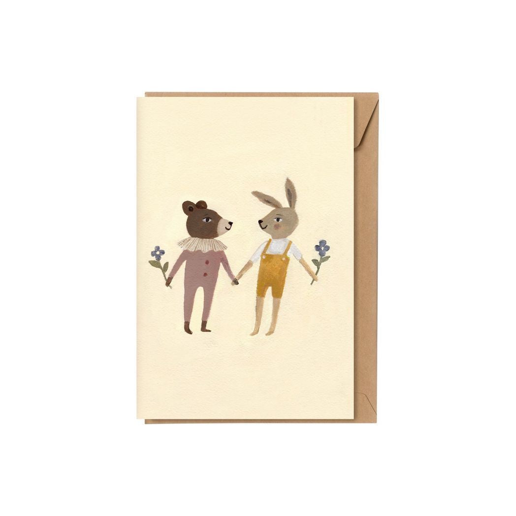 Main Sauvage Grusskarte Teddy & Hase bei Yay Kids