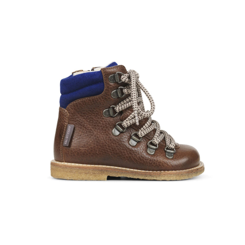 Angulus gefütterter Kinder Tex Stiefel Cognac mit Blau bei Yay Kids