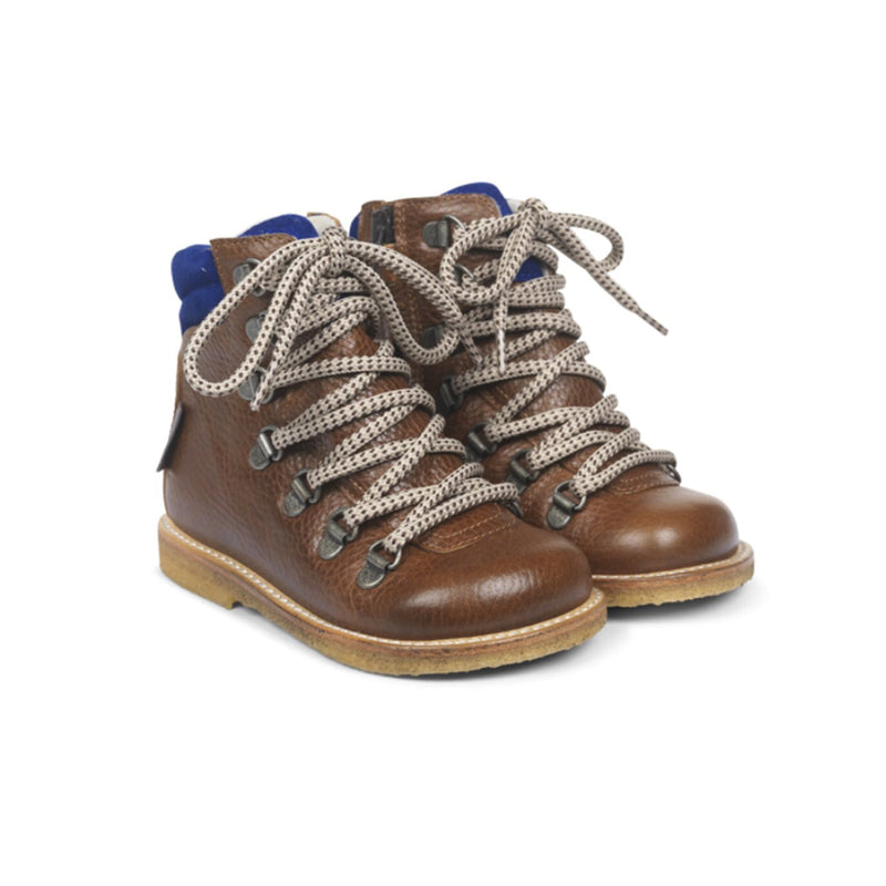 Angulus gefütterter Kinder Tex Boot Cognac mit Blau bei Yay Kids