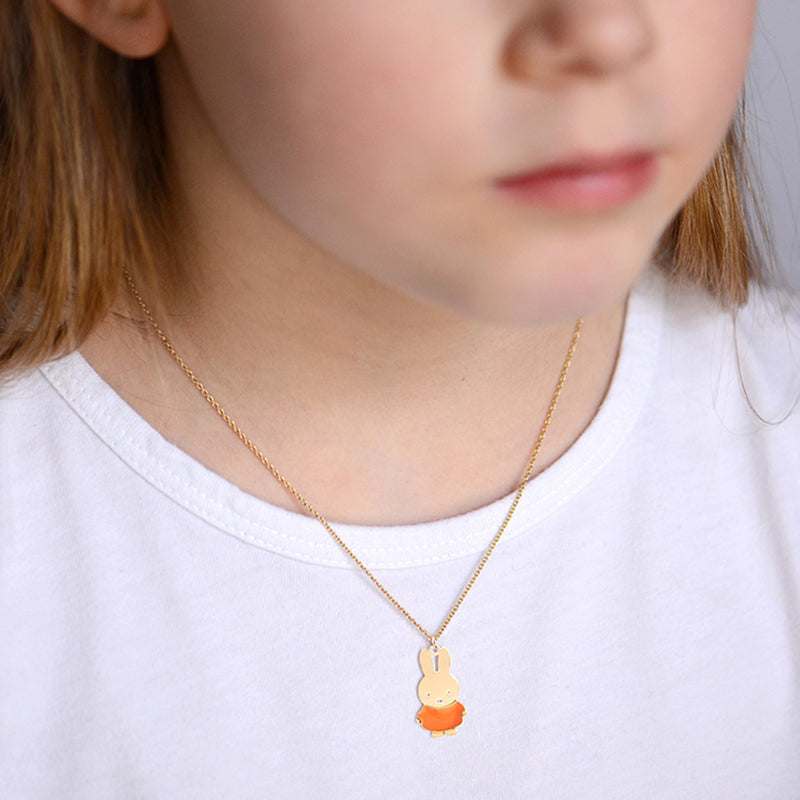 Titlee Kinder Kette vergoldet mit Emaille  Miffy Gelb bei Yay Kids