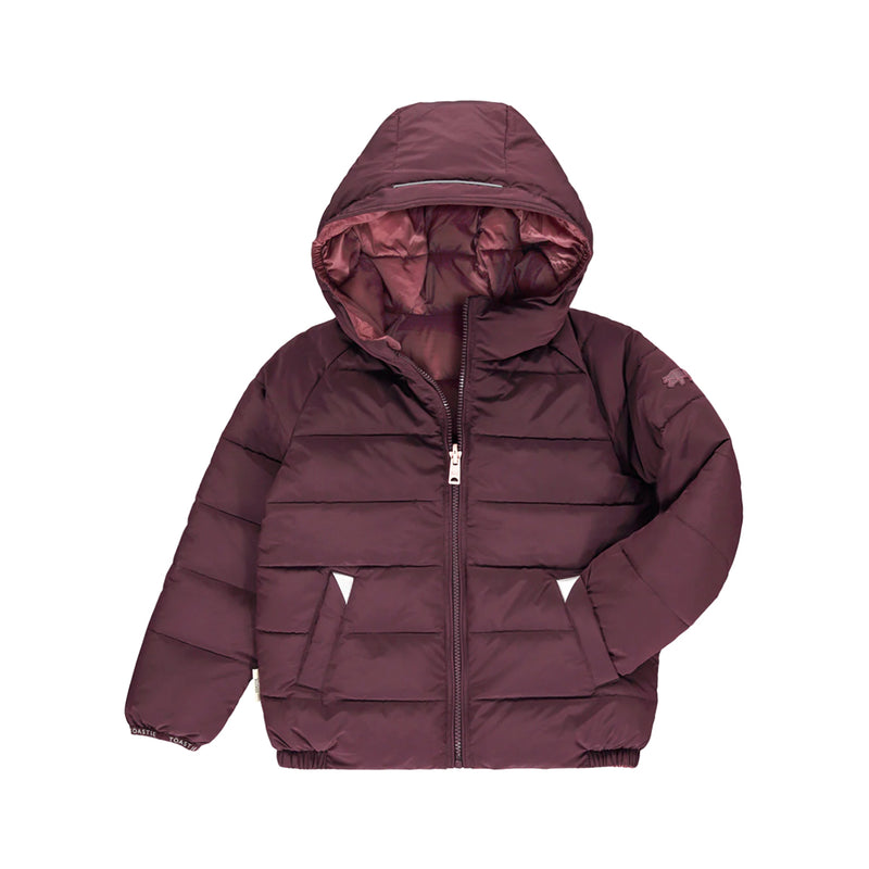 Töastie Vegane Kinder Daunenjacke Black Cherry/Berry Pink bei Yay Kids