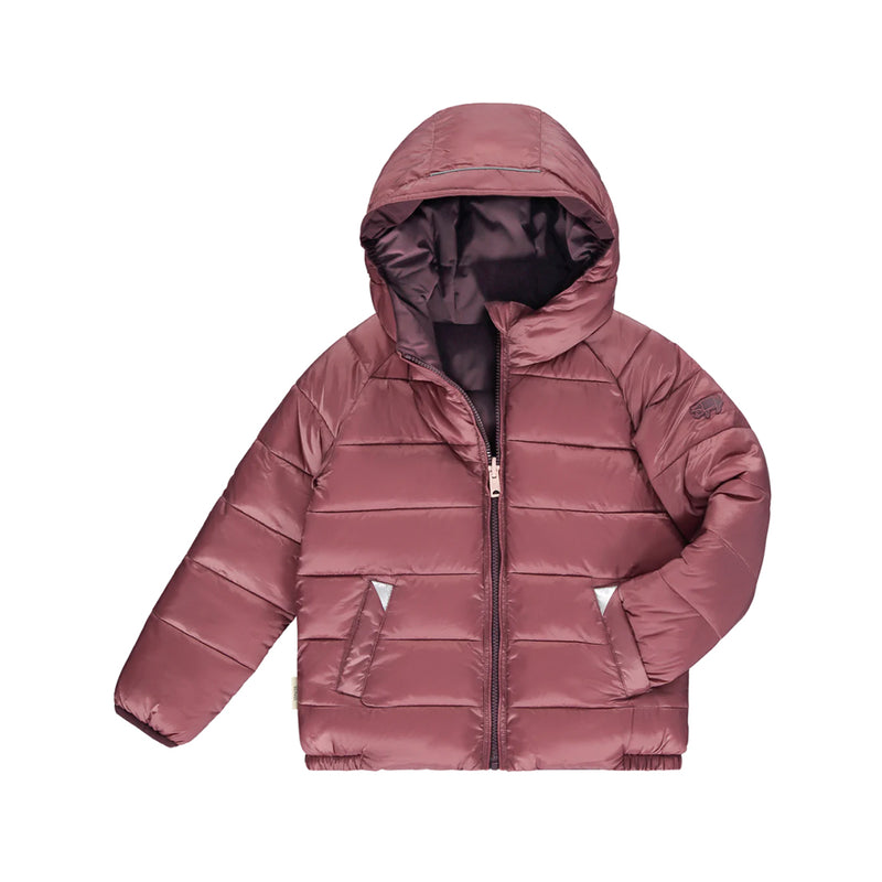 Töastie Vegane Puffer Jacke Black Cherry/Berry Pink bei Yay Kids