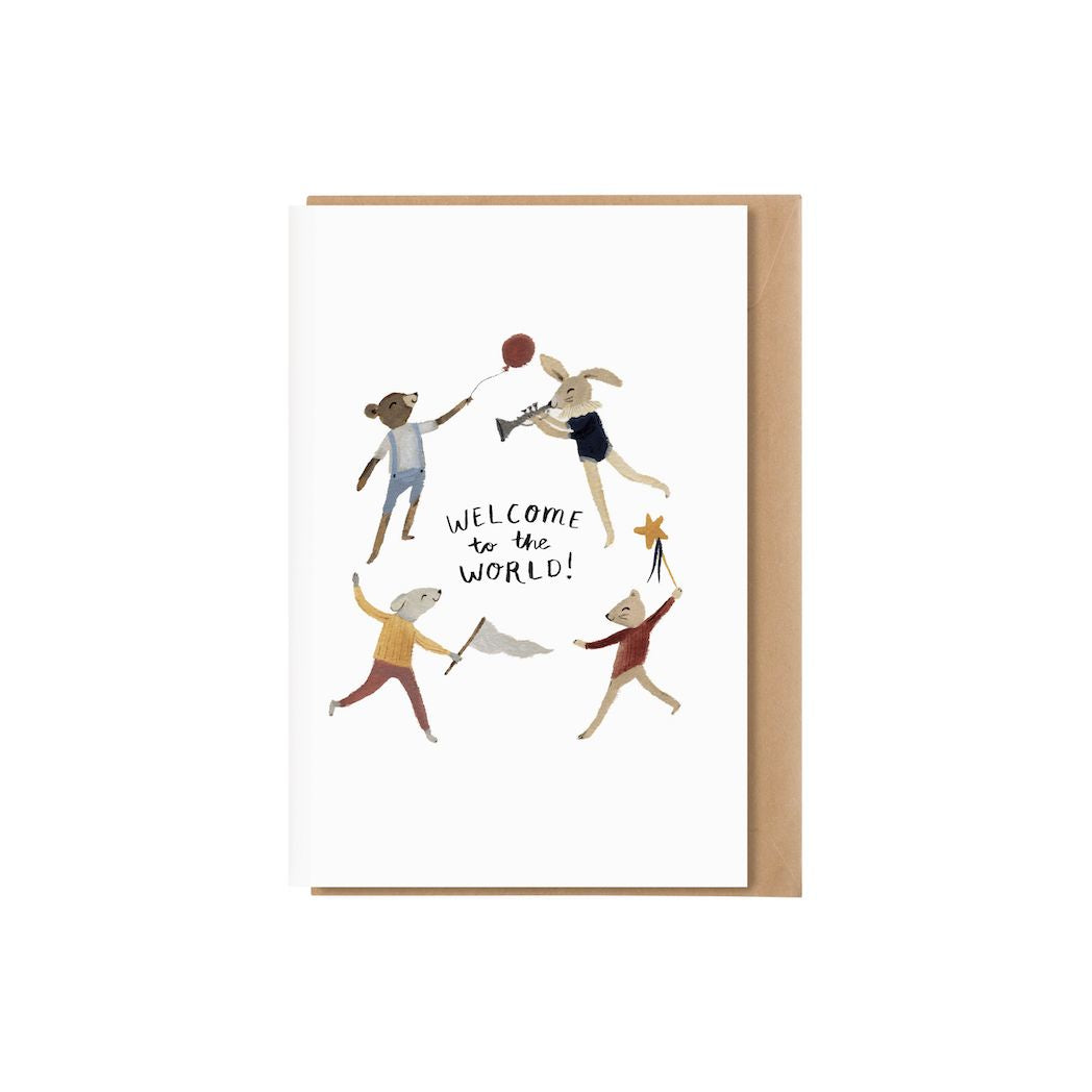 Main Sauvage Grusskarte Welcome to the World bei Yay Kids