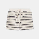 My Little Cozmo Shorts in Weiss mit grauen und dunkelgrauen Streifen bei Yay Kids