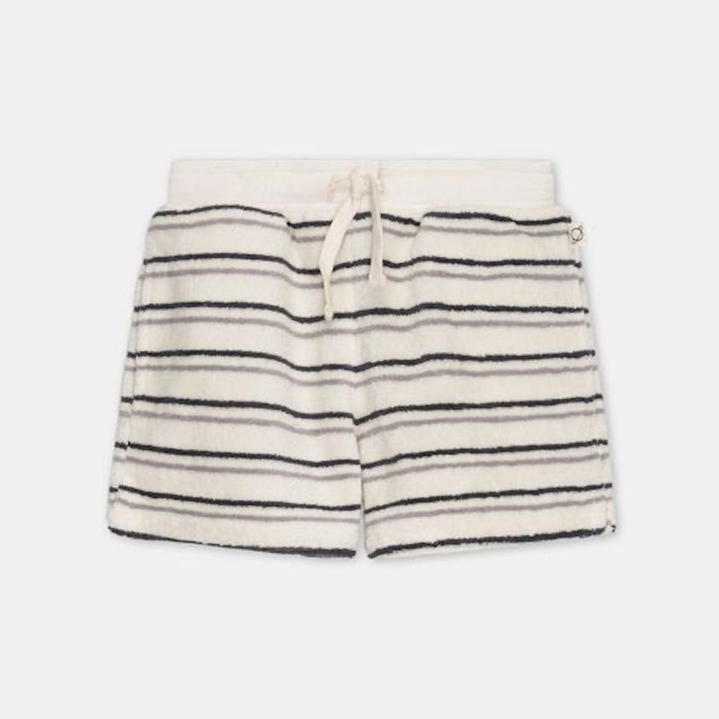 My Little Cozmo Shorts in Weiss mit grauen und dunkelgrauen Streifen bei Yay Kids