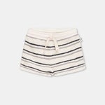 My Little Cozmo Shorts in Weiss mit grauen und dunkelgrauen Streifen bei Yay Kids