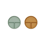 Liewood Silikon Teller mit Abteil Harvey 2-Pack Peppermint/golden caramel mix bei Yay Kids