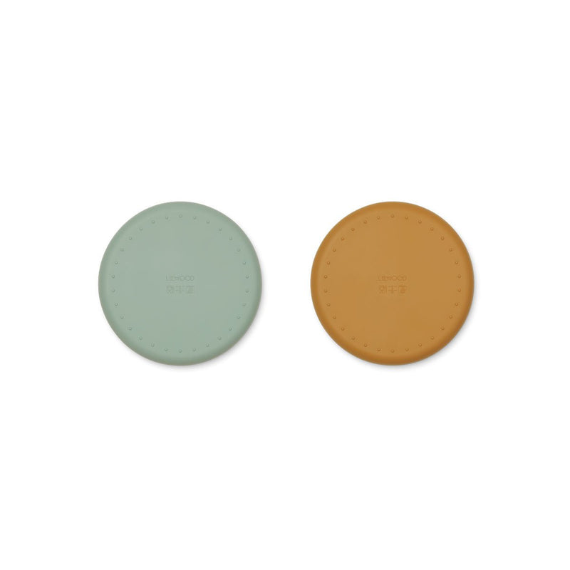 Liewood Silikon Teller mit Abteil Harvey 2-Pack Peppermint/golden caramel mix bei Yay Kids