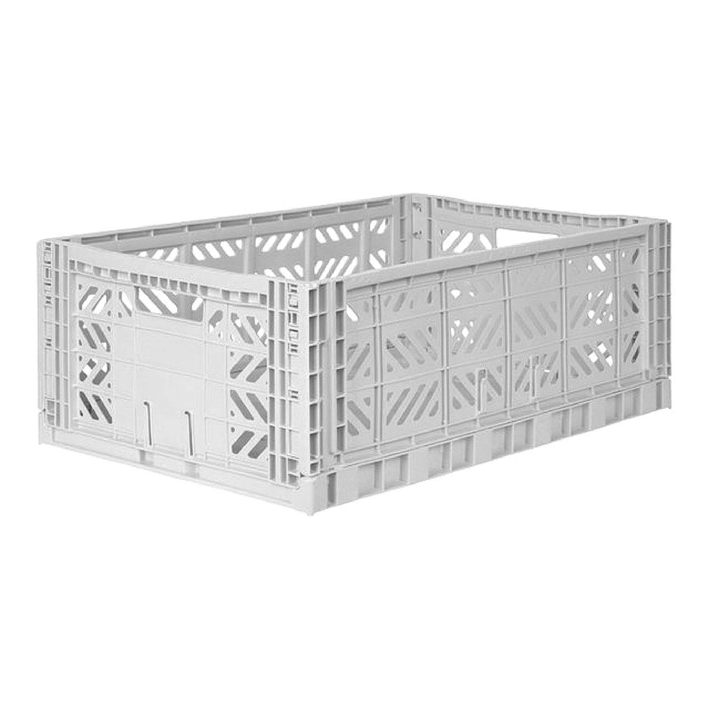 Ay-Kasa Aufbewahrungsboxen Folding Crate Maxi Light Grey bei Yay Kids