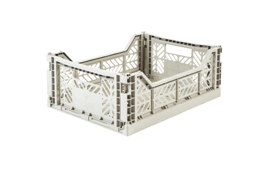 Ay-Kasa Aufbewahrungsboxen Folding Crate Midi Light Grey bei Yay Kids
