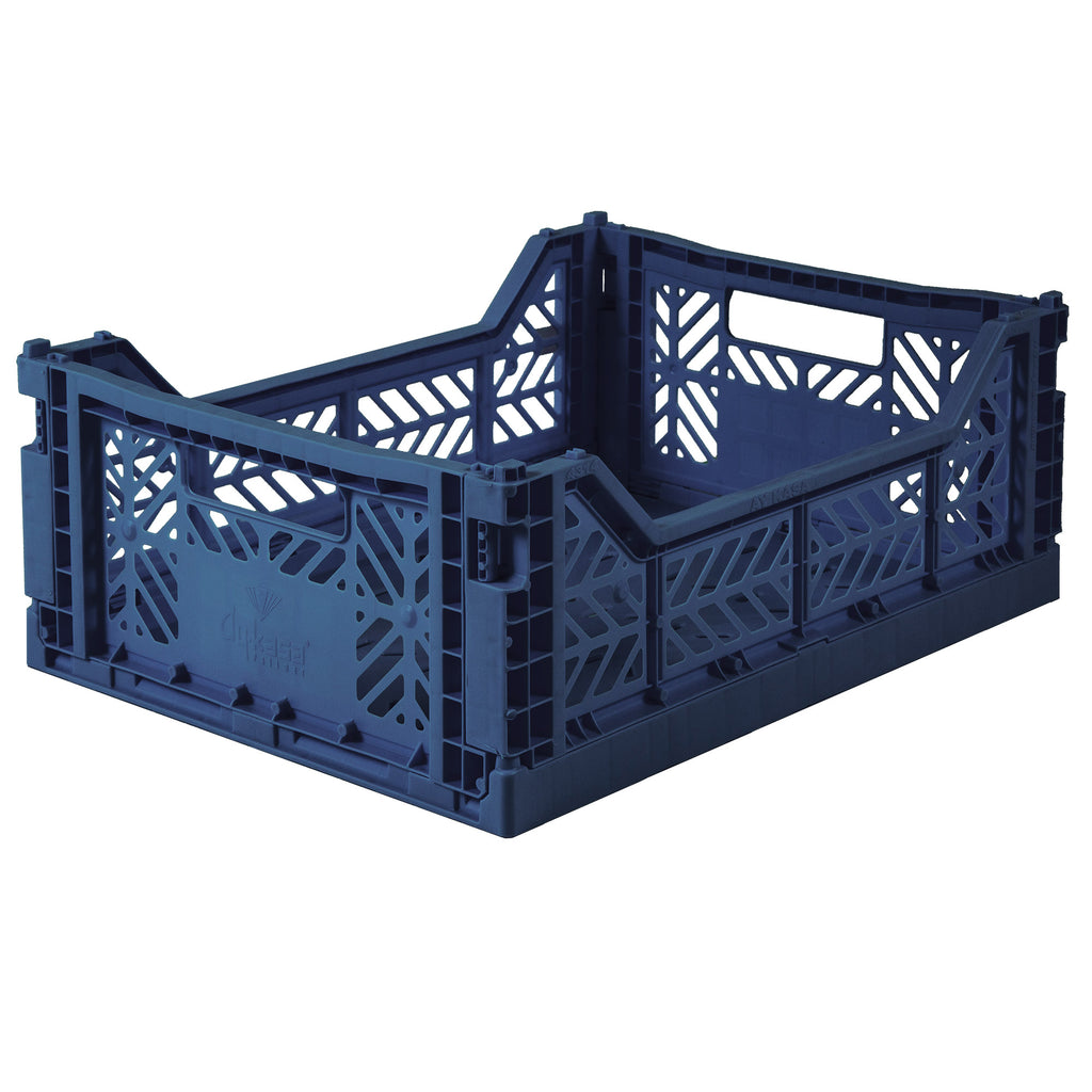 Aykasa trendige Aufbewahrungs Faltboxen Folding Crate Midi Navy Yay Kids