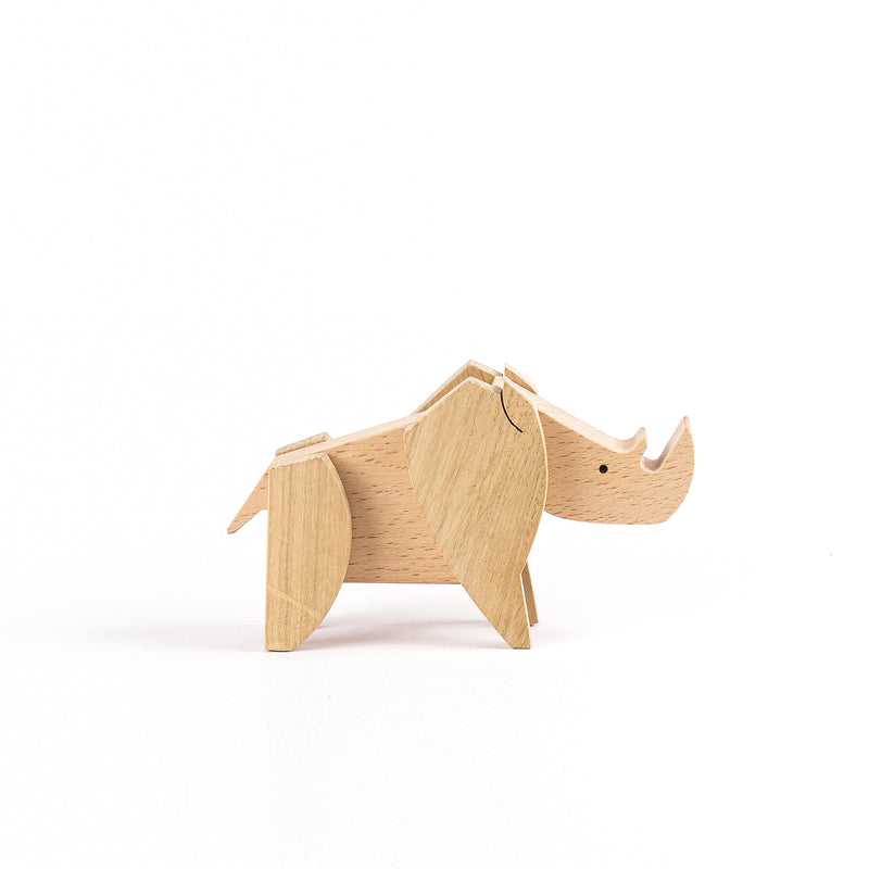 Wooden Puzzle Rhino