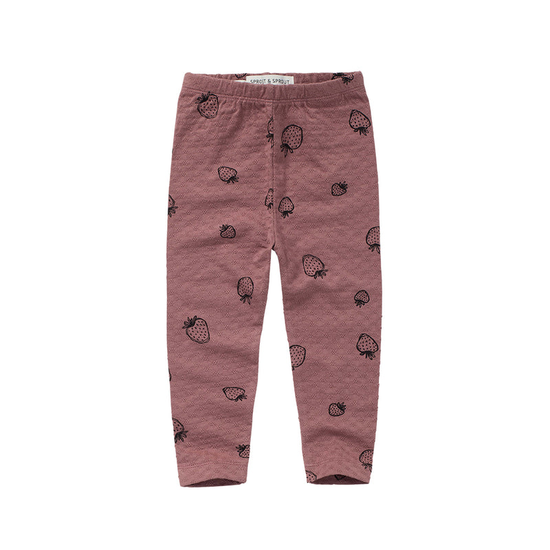Organic Leggings Pointelle Strawberry 3 Monate