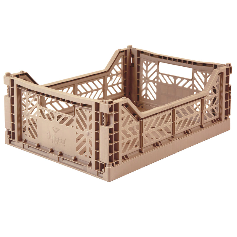 Ay-Kasa Aykasa Aufbewahrungsboxen Folding Crate Midi Warm Taupe bei Yay Kids